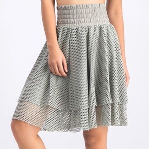 Puma Gray En Pointe Mesh A-Line Skirt RARE